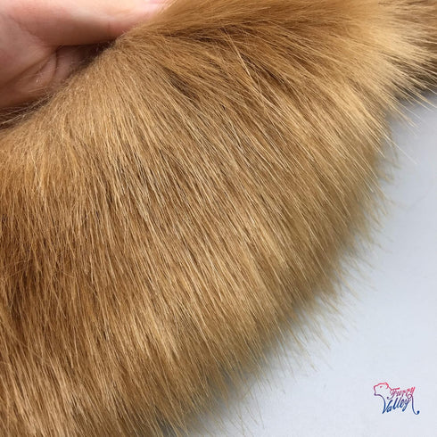 Furryvalley Faux Fur Trim Raccon Fox Fur Ribbon Craft Furry Stripe for Slippers Slides Fringe 2 Yards (Coffee)...