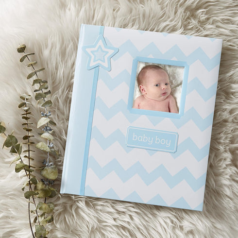 Lil' Peach First 5 Years Chevron Baby Memory Book, Newborn Milestone Keepsake Journal Scrapbook, Gift For New And Expecting Parents, 46 Fill In Pa...