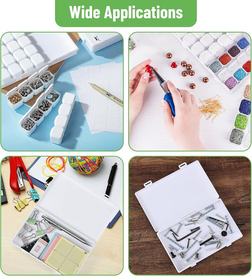 Mr. Pen-Bead Storage Containers, 28 Grids, 2 Pack, White, 160pcs Label Stickers, Bead Organizer, Craft Organizers and Storage, Bead Containers for...