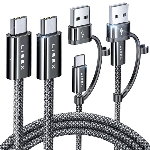 LISEN Micro USB Charging Cable, Nylon USB to Micro USB Cable, High Speed Micro USB Cable 3ft Fit for Samsung Galaxy S7 Edge/S6/S5, Note 5/4/S3, Ki...