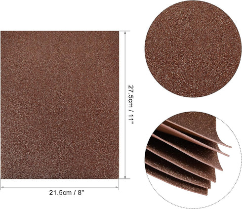 uxcell Brown Shiny EVA Foam Sheets 11 x 8 Inch 2mm Thick for Crafts DIY Projects 12 Pcs...