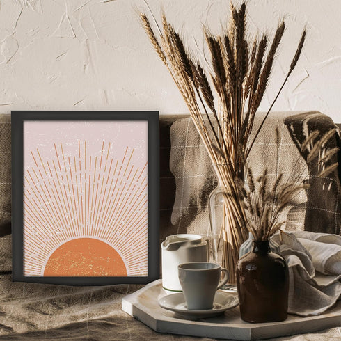 Posterizer 1 pcs-Minimalist Boho Abstract Sunshine-Abstract & Modern Art-Gift for Nature, Surfers and Beach Lovers - Living Room Bedroom Decor- UN...