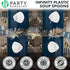 Party Bargains Disposable Plastic Navy Gold Soup Spoons, Infinity Modern Design Utensils, 40 Pack...