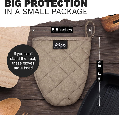 Oven Mitts Heat Resistant – (Grey Color) Mini Oven Mitts, Silicone Gloves Heat Resistant, Kitchen Gloves for Cooking, Silicone Oven Mitts & Pot Ho...