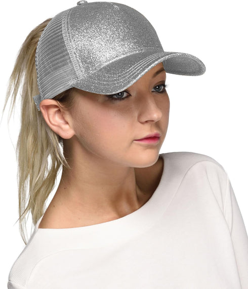 C.C Hatsandscarf Ponytail caps Messy Buns Trucker Plain Baseball Cap (BT-6)...