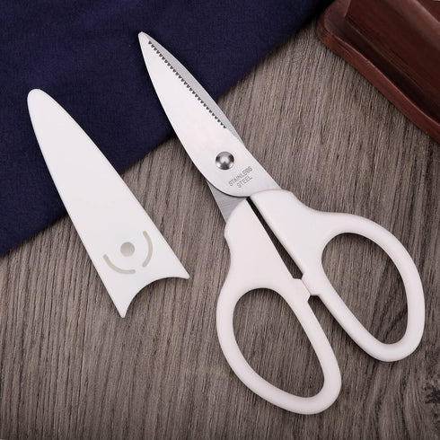 6in Multipurpose Scissors, Comfort Grip, Stainless Steel Sharp Basic Shears for Office Home Household Kitchen School Craft Supplies w/Protective C...