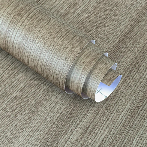 Gray Wood Wallpaper Peel and Stick Brown Wood Grain Contact Paper 16"×118", Oak Bamboo Texture Waterproof Adhesive Removable Matte Thick Rustic Vi...