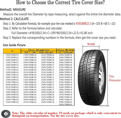 MOONET Tire Covers for RV Wheel (2 Pack Black), Oxford Waterproof UV Sun Protectors for Motorhome Boat Trailer Camper Van SUV,D66cm x H28cm for Di...