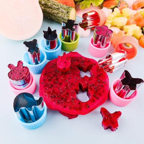 Sandwich Cutter Set Fruit Cutters Bread Cutout Shapes for Kids Lunch Butterfly Dinosaur Unicorn Mousehead Food Shaped Cookie Cutters 13 Pack for B...