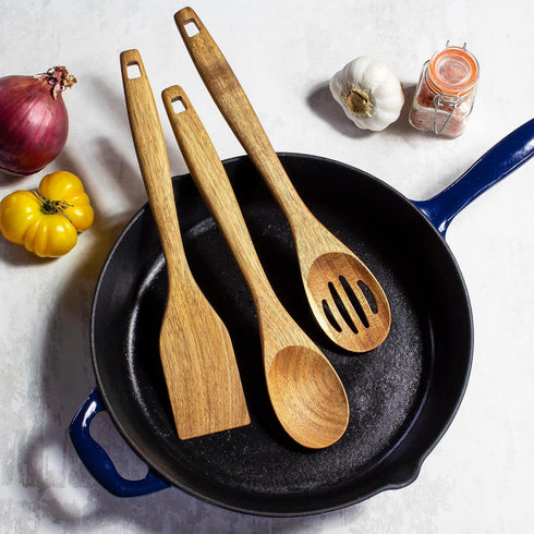 3 Piece Acacia Wood Kitchen Utensils Set, Wooden Cooking Utensils Set...