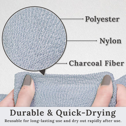 myHomeBody Exfoliating Washcloths for Showering, Loofah Exfoliating Body Scrubber, Asian Exfoliating Washcloth, Loofah Back Scrubber for Shower, S...