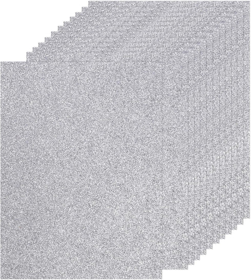 27 Sheets Silver Glitter Cardstock Paper, A4 Shimmer Cardstock Heavyweight Glitter Paper Cardstock Metallic Cardstock Paper for DIY Art Project Sc...