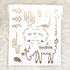 Alpaca Animal and Cactus Wall Decal. Peel and Stick for for Kids, Baby Bedroom Nursery and Living Room. 50 pcs Vinyl Wall Stickers (Gold)...