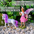 Mood Lab Fairy Garden - Fairy with Unicorn Set of 2 pcs - Miniature Figurines Statue Kit - Outdoor or House Decor...