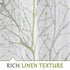 FMFUNCTEX Linen Semi Sheer Curtains for Bedroom, Sage Green White Curtains 54 Inches Long for Living Room, Grey Tree Branch Print Curtain Light Fi...