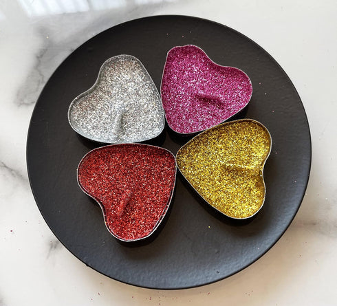 Bling Bling Tealight Candles Heart-Shaped,10PCS Love Romantic Candle with 100PCS Silk Rose Petals,Mini Candle Discs for Weddings,Anniversaries,Bir...
