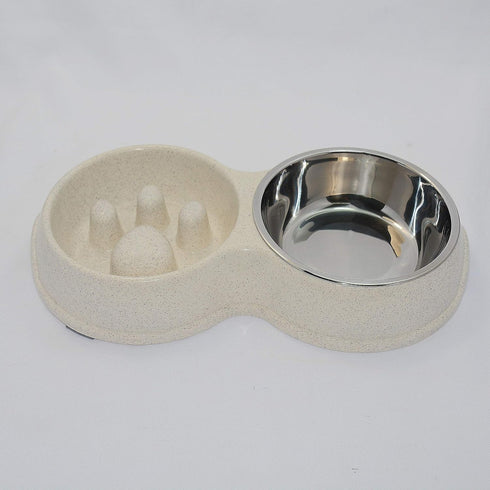Dog Slow Eating & Drinking Bowl,Stainless Steel Interactive Slow Feed Dog Bowl for French Bulldog,Slow Down Eating Eco-Friendly pet Bowl for Frenc...