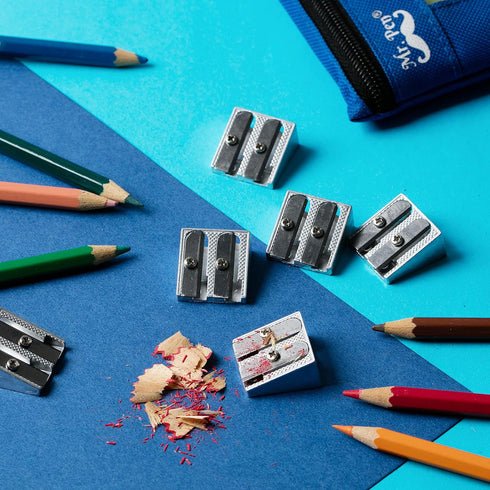 Mr. Pen- Handheld Metal Pencil Sharpener with 2 Holes, Pack of 12, Silver, Colored Pencil Sharpener, Pencil Sharpeners Handheld Pencil Sharpener M...