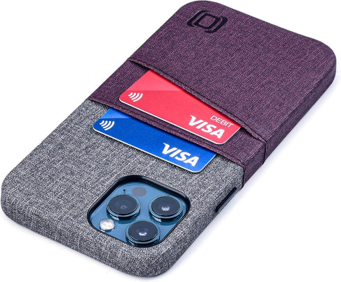 Dockem Wallet Case for iPhone 12 Pro Max: Built-in Metal Plate for Magnetic Mounting & 2 Credit Card Holders: 6.7" Luxe M2, Canvas Style Synthetic...
