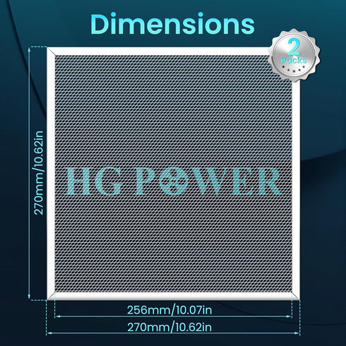 HG Power 2-Pack Mesh Screen for 10 Inch Shutter Exhaust Fan, Fine Metal Filter with Galvanized Edge,10.6"x10.6", Silver...