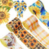 4 Rolls 20 Yards Sunflower Ribbon Wired 2.5 Summer Ribbon Yellow Flower Burlap Ribbon Sunflower Ribbons Trim for Wrapping, Party Decoration, Hair ...