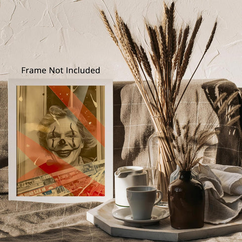 Posterizer 1 pcs-clown with an exaggerated expression of surprise 2-Fantasy & Fiction Art-Photography Art-Gift for Steampunk or Goth Fans- unframe...