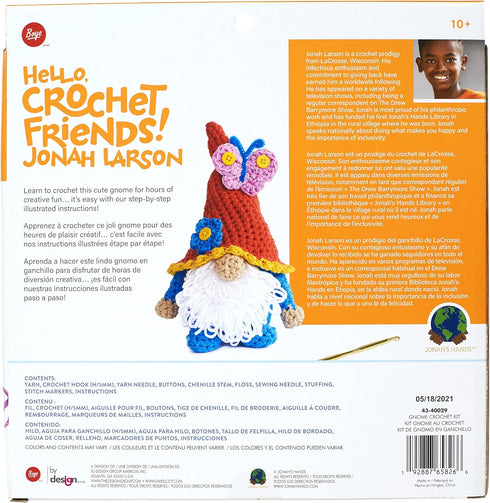 Boye Jonah's Hands Gnome Beginners Crochet Kit for Kids and Adults, Multicolor 12 Piece, Small...