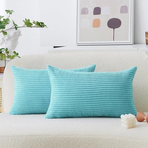 Home Brilliant Rectangle Pillow Covers 12x20 Teal, Decorative Lumbar Pillow Cover for Couch Bench Outdoor Furniture, 12 x 20 inch, Teal...