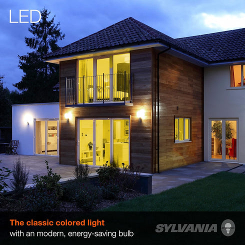 SYLVANIA LED Yellow Glass Filament A19 Light Bulb, Dimmable, Efficient 4.5W, E26 Medium Base, 1 pack...