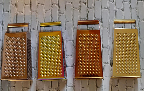 Large Stainless Steel 4 Sides Grater Slicer with Handle, Multifunctional Cutter Planing for Ginger, Garlic, Cucumbers, Carrots, Cheese, Potato, Er...
