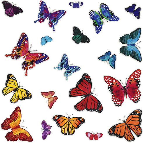 Iconikal Static Cling Window Decorations, Butterfly, 100-Count...