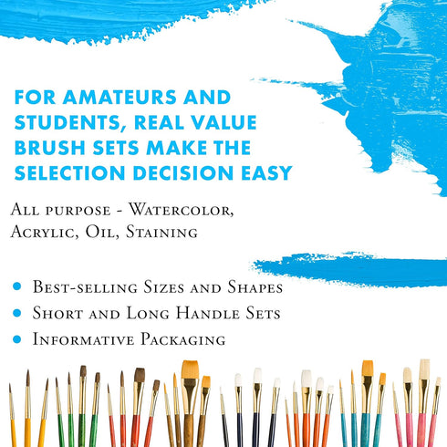 Princeton Art & Brush Synthetic Gold Taklon Real Value Brush Set, 6/Pkg...