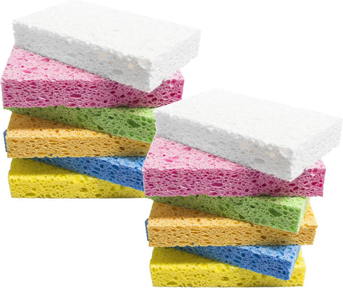 ARCLIBER Kitchen Sponge,Heavy Duty Color Cellulose Sponge,Clean Tough Messes Without Scratching (12 Pack)...