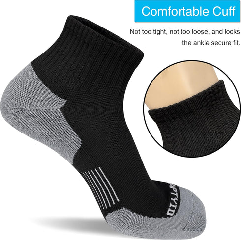 APTYID Men's Moisture Wicking Athletic Ankle Socks (6 Pack)...