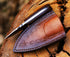 Ancilla Handmade Damascus Hunting Knife - EDC Camping Knife - Fixed Blade Mini Pocket knife - Full Tang Bushcraft and Skinning Knife with Leather ...