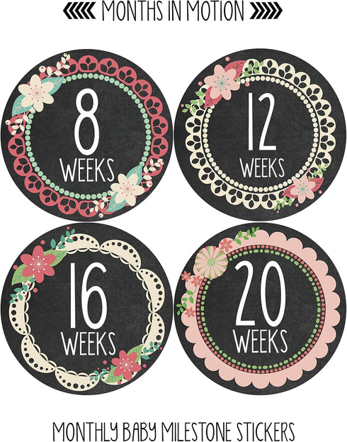 Pregnancy Weekly Belly Growth Stickers - Baby Bump Belly Stickers - Maternity Week Sticker - Pregnant Expecting Photo Prop Keepsake - Expectant Mo...