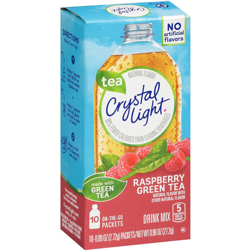 Crystal Light On The Go Green Tea Raspberry, 10 Count Boxes (Pack of 6)...
