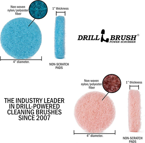 Drill Brush - Cleaning Supplies - Bathroom Accessories - Scrub Pads - Shower Cleaner - Bathtub - Bath Mat – Bathroom Sink - Scrubber - Hard Water ...