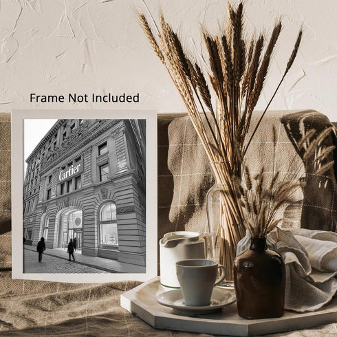 Posterizer 1 pcs-black-and-white photograph of Luxury store front 1-Photography Art-Retro Art-Gift for Women, Fashionistas, Designer Fashion Fans-...