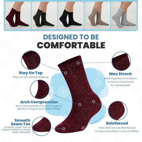 Merino Wool Socks -Wool Sock,Hiking Socks For Women, Crew Socks for Women...