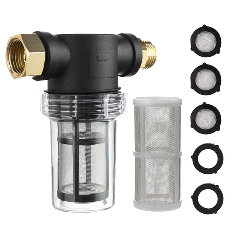 M MINGLE Garden Hose Filter for Pressure Washer Inlet Water, Inline Filter for Sediment, 40 Mesh Screen, Extra 100 Mesh...