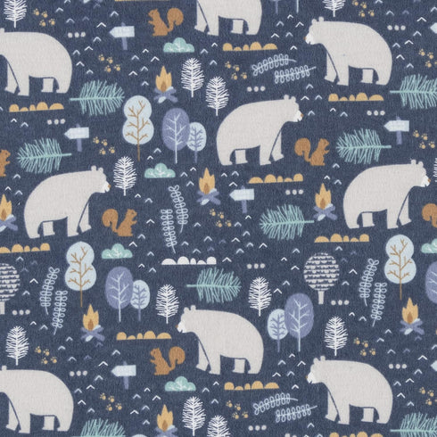 Trend Lab Woodland Wonder 4 Pack Flannel Blankets - Bear Crossings - Blue, Brown, Gray, White; Buffalo Check - White, Gray; Woodland Gnomes - Whit...