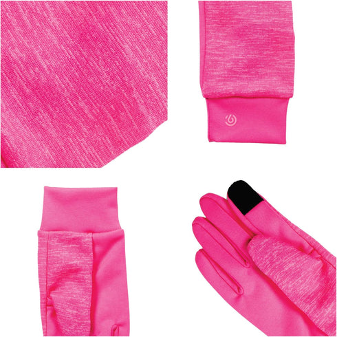 C9 Champion Kids' Machine Washable Lightweight Gloves, Touch Screen Friendly, Pink, Girls' 8/16...