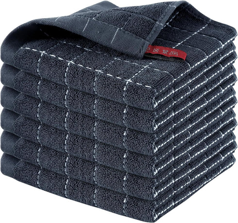 Homaxy 100% Cotton Terry Kitchen Dish Cloths, Ultra Soft and Absorbent Dish Towels for Kitchen, Suitable for Drying and Washing Dishes, 6 Pack, 12...