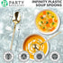 Party Bargains Disposable Plastic Gold Soup Spoons, Infinity Modern Design Utensils, 40 Pack...