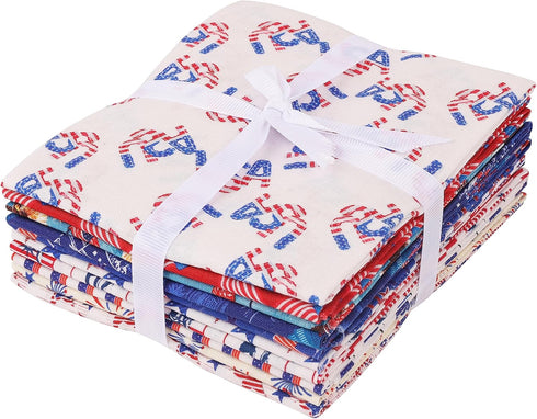 -25 Options- 100% Cotton Quilting Fabric Bundles 10pcs Fat Quarters 18”x21”-Medium Weight 5.2 oz- for Quilting, Sewing Project, Patchwork, DIY Cra...