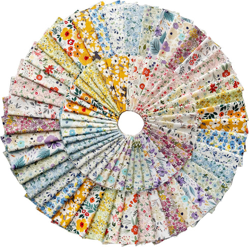 42-10" Quilting Cotton Fabric Bundles Printed Floral Craft Fabric Precut 100% Cotton Layer Cake Fabrics Quilting Squares for Any DIY Sewing Crafts...