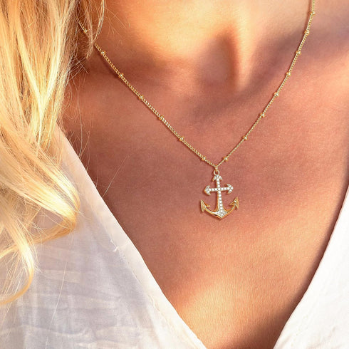 Gold Pendant Necklace for Women 14K Gold Plated Cubic Zirconia Pearl Ocean Coin Starfish Seashell Dainty Necklace Handmade Gold Jewelry Gifts...