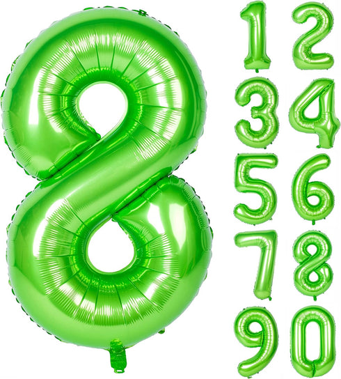 40 inch large green digital balloon number helium foil polyester film Jungle themed party birthday party anniversary decoration bright green digit...
