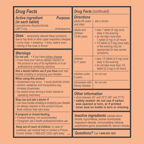 Curist - Generic Xyzal Levocetirizine 5 mg - (90 Tablets) - Allergy Pills, 24 Hour Allergy Relief - Allergy Medicine...